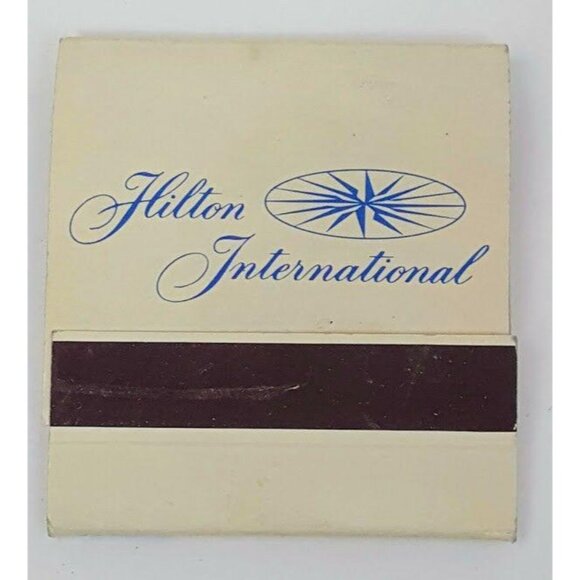 Vintage Front Strike Matchbook Hilton International Red Wooden Match Germany - Picture 2 of 5